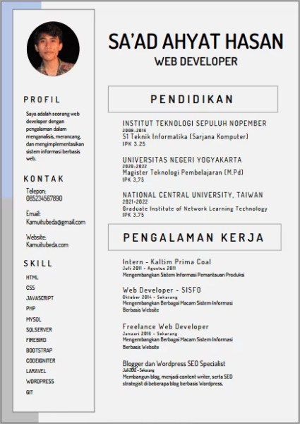 Template CV Word Gratis #2 - November 2019