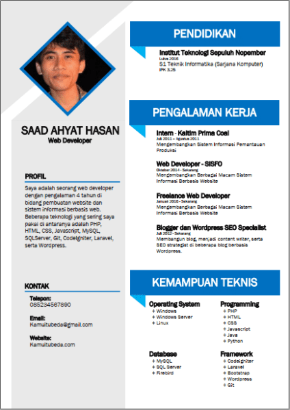 Template CV Word Gratis #3 - November 2019